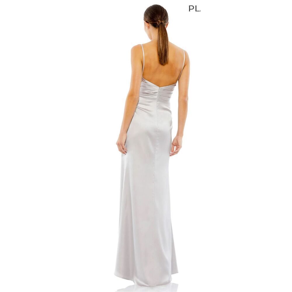 Mac Duggal 26586 Ruched Dress in Platinum Size 10 - Picture 2 of 6